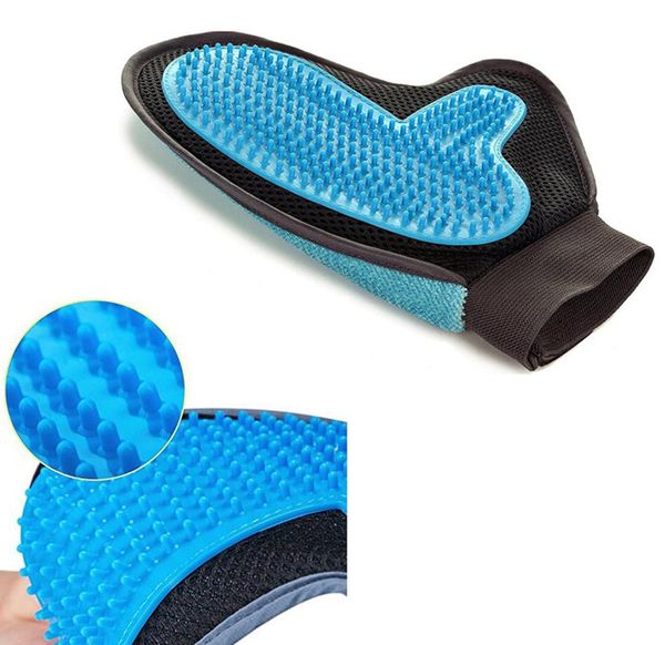 23,5x18 cm 2in1 Hundesalon Handschuhe Werkzeug Möbel Pet Haarentferner Mitt Sanfte Deshedding Pinsel Gummi Tipps für Massage Feind Hund Katze