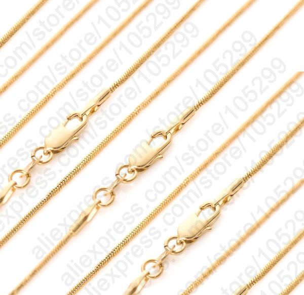 

giemi wholesale 10pcs necklace 16-30" yellow gold filled chain snake chain for pendant with lobster clasps woman jewelry gift, Silver