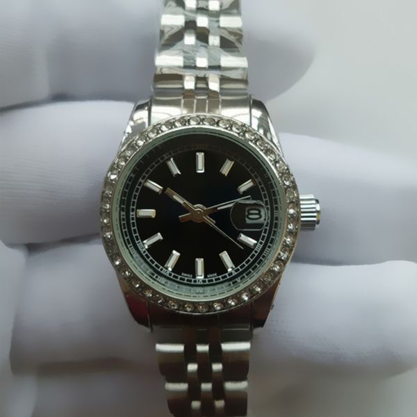 

26mm Горячий режим Мода часы для мужчин женщин леди кожаные часы серебро розового з