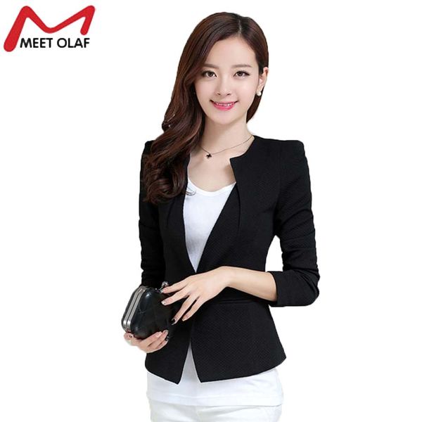 

1pc women blazer spring slim elegant short blazers long sleeve blaser suit female suit ol office lady work wear coat yl026 s18101303, White;black