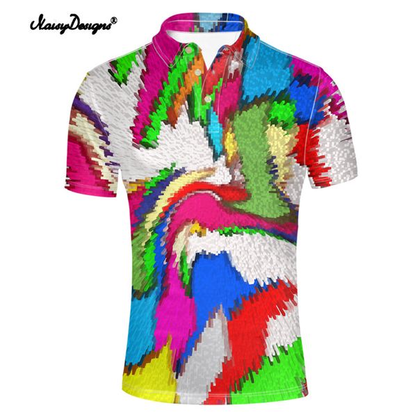 

noisydesigns 3d striped geometric printing shirt man clothing shirts breathable short sleeve turn-down collar s shirt, White;black