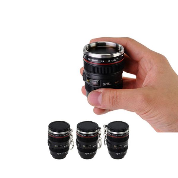 

60ml caniam mini diy creative slr camera lens mugcoffee mug stainless steel insulation vodka camera lens portable cup