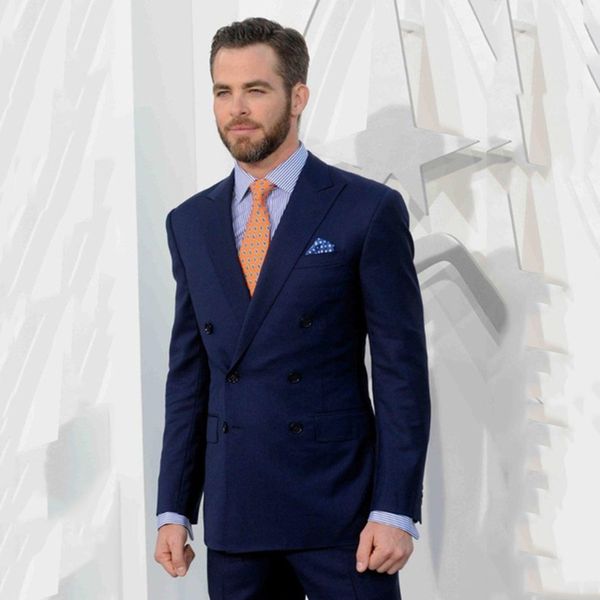 

navy blue men suits double breasted custom made groom tuxedos peaked lapel slim fit wedding suits bridegroom 2 piece man blazer jacket, Black;gray