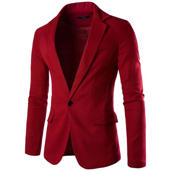 

men's blazer slim fit long sleeve single button solid color suit men's rotwein spring/autumn casual blazer masculino, White;black