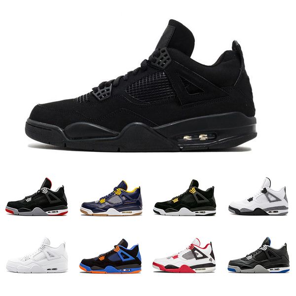 

2018 4 4s white cement pure money basketball shoes men women bred royalty game royal sports sneakers size us 8-13