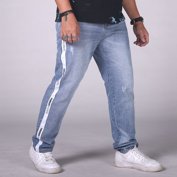

2018 new mens winter thicken stretch denim jeans warm fleece jean pants trousers plus size 32 33 34 35 36 38 40 42 2colors, Blue