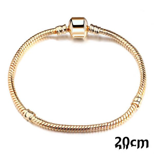 Braccialetti classici bassi all'ingrosso della fabbrica 18kgp catena del serpente di 3mm misura il regalo dei gioielli del braccialetto del braccialetto del branello di fascino per le donne degli uomini