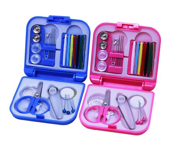 

50pcs travel sewing kits box needle threads scissor thimble home tools, Black