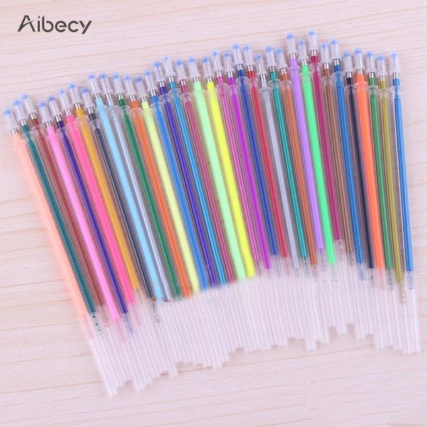 

pen refills candy colors neon glitter pastel art pen set drawing gel replacement offices students stationery supplies, Black;red