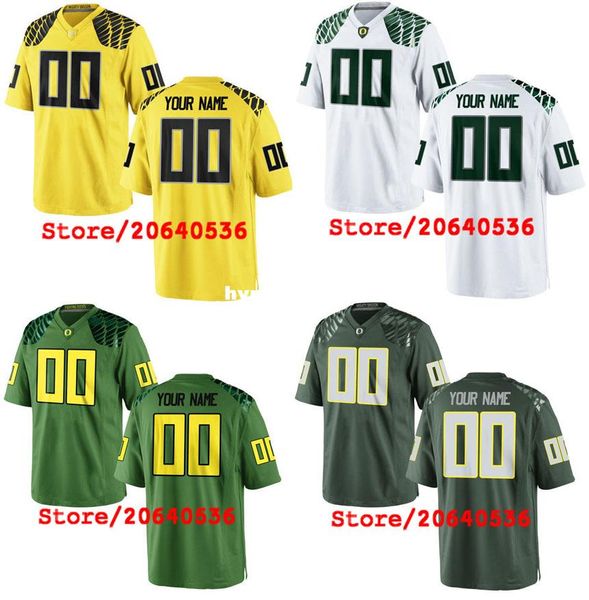 

custom oregon ducks college jersey mens women youth kid personalized any number of any name stitched green white football jerseys, Black;red