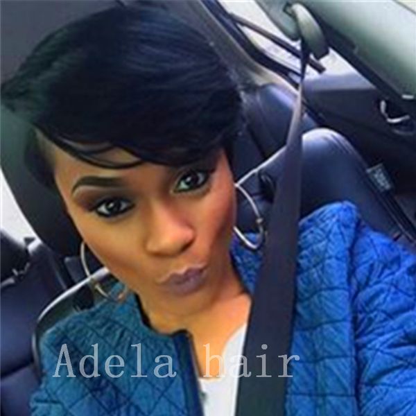 Human Hair Capless Wigs Human Hair Straight Side Part African