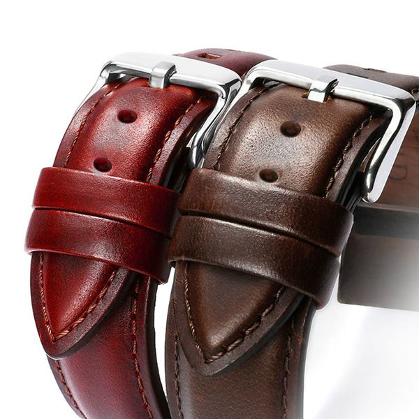 

watch strap band genuine leather 20mm 22mm 18mm watchbands black brown men watch strap accessories