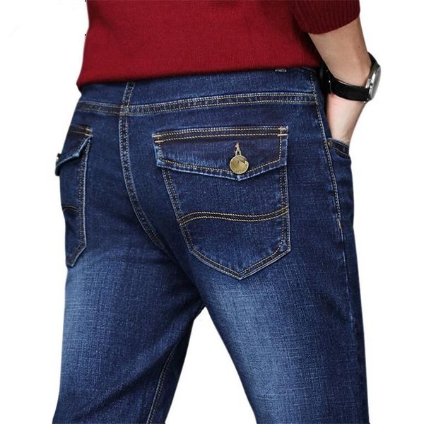 

plus size 44 46 48 50 men's jeans pants good quality straight stretch jeans men designer mens ,casual slim black straight pants, Blue
