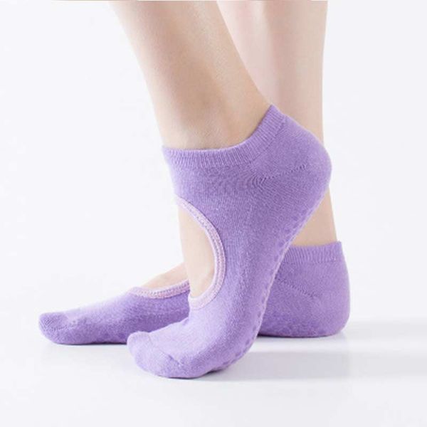 

candomom women socks comfortable sport non-slip yoga socks women ventilation purified cotton dance fitness backless, Black