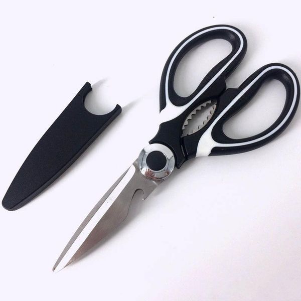 

creative stainless steel kitchen scissors multi-purpose kitchen shears with blade cover vegetable slicer smart cutter kitchen tool wholesale
