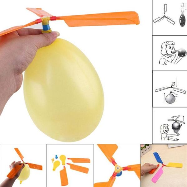 fliegender Ballon-Hubschrauber DIY Ballonflugzeug Spielzeugkinder Spielzeug selbstkombinierter Ballon-Hubschrauber kostenloser Versand