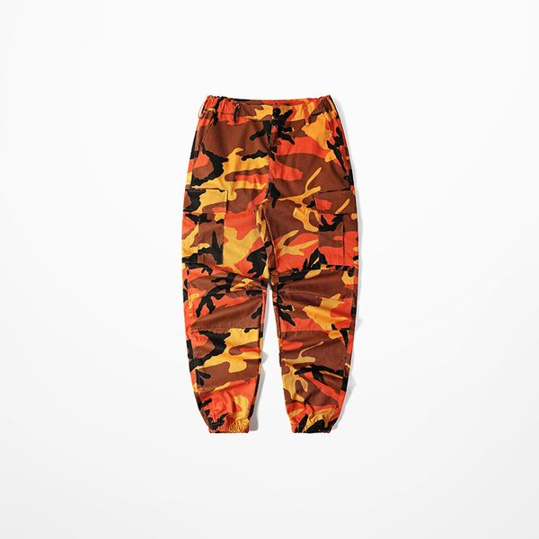 pantaloni cargo mimetici arancioni