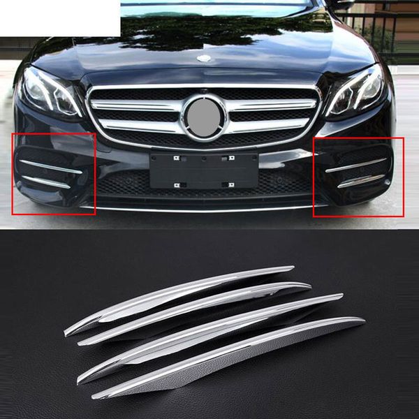 

4pcs ABS Chrome Front Grille Fog Lamp Cover Trims For Mercedes Benz E Class W213 2016 2017 Car Accessory