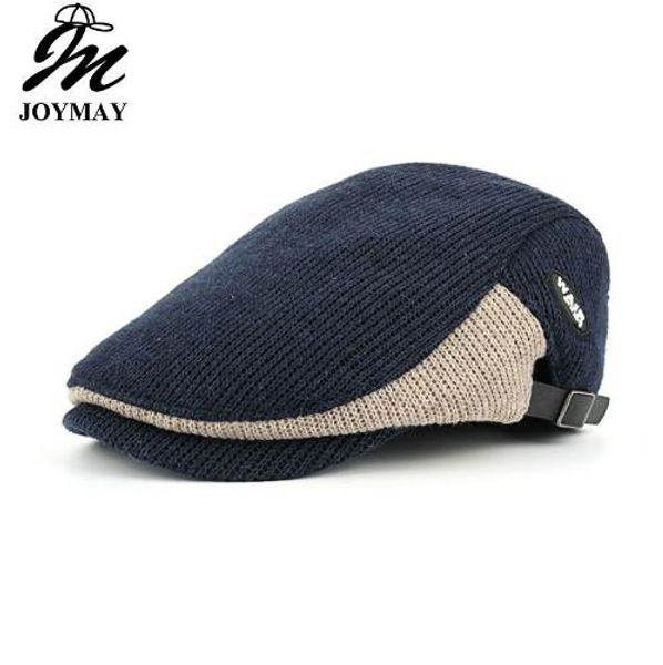 

winter cotton berets caps for men casual peaked cap beret hats, Blue;gray