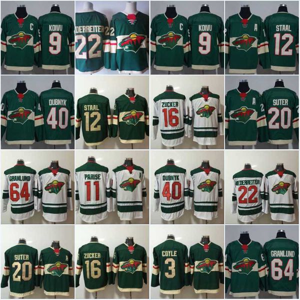 

Minnesota Wild Jersey 11 Zach Parise 22 Nino Niederreiter 40 Devan Dubnyk 64 Mikael Granlund 9 Mikko Koivu 20 Ryan Suter Hockey Jerseys