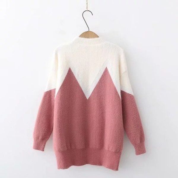 

hirsionsan winter chenille sweater women 2018 casual colors patchwork women sweaters and pullovers soft warm jumper sueter mujer s18100902, White;black