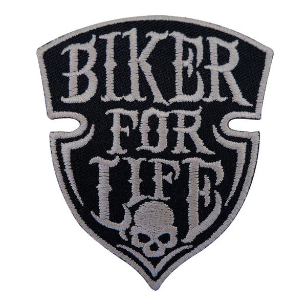 

Embroidery Patch Sew Iron On Biker For Life Punk Skull Rock Embroidered Patches Badges For Bag Jeans Hat T Shirt DIY Appliques Decoration