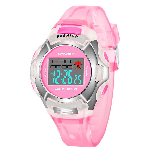 

2018 fashion waterproof sports kids boy children watches digital led alarm date electronic quartz wrist watch dropshiping, Slivery;brown