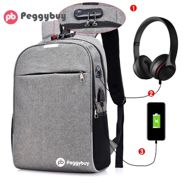 

multifunction usb charging backpack men women canvas anti-thief business backpack college student schoolbags lapbackpacks