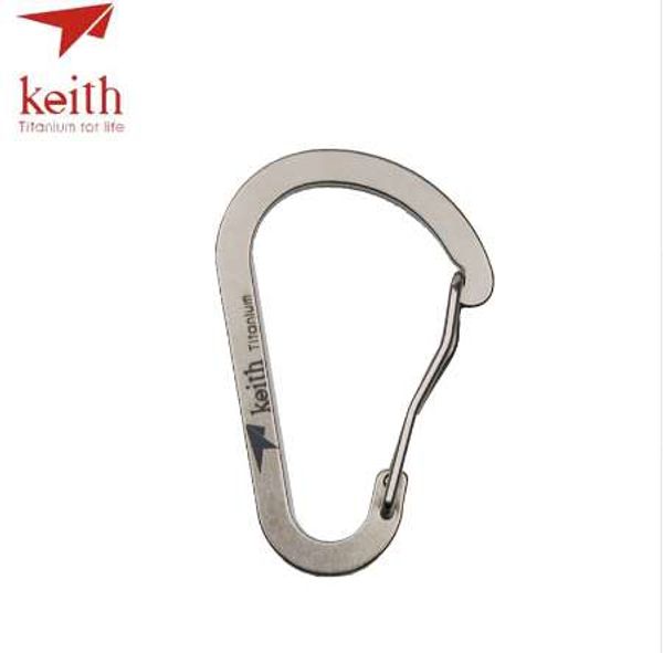 Keith Titanium D Shape Buckle Moschettone Attrezzatura da campeggio all'aperto Tasca Portachiavi Gancio Clip Strumento EDC 7.5g Ti1170