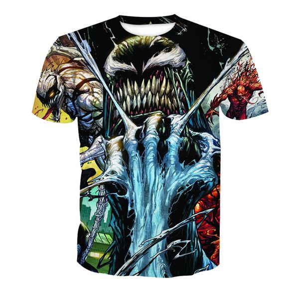 

новый смешной фильм яд последний harajuku стиль футболки 3d печатных женщин / мужчин с коротким рукавом мужская футболка повседневная топы м, White;black