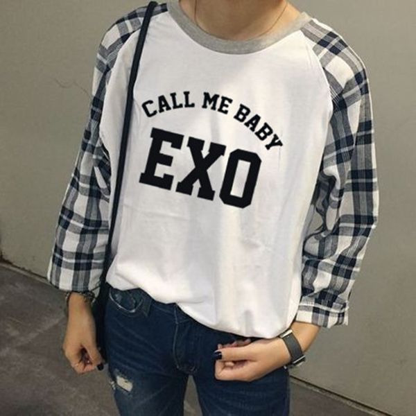 

exo call me baby luhan south korea clothing tao sehun xiumin korean exo hoodie suho ulzzang korean kpop kris chanyeol shirt, Black