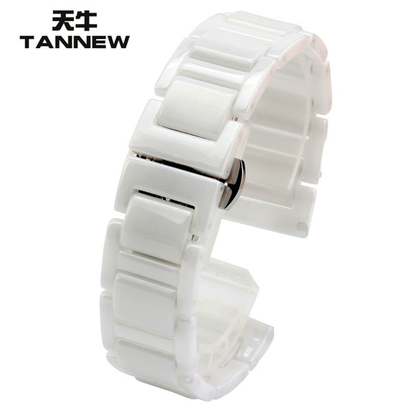 

white watch accessories ceramic watchband 14mm 16mm 18mm 20mm, Black;brown