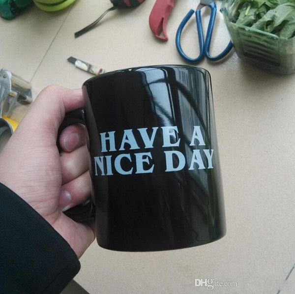 

creative have a nice day ceramic coffee mugs 301-400ml middle finger funny cup milk tea drinking cup gifts