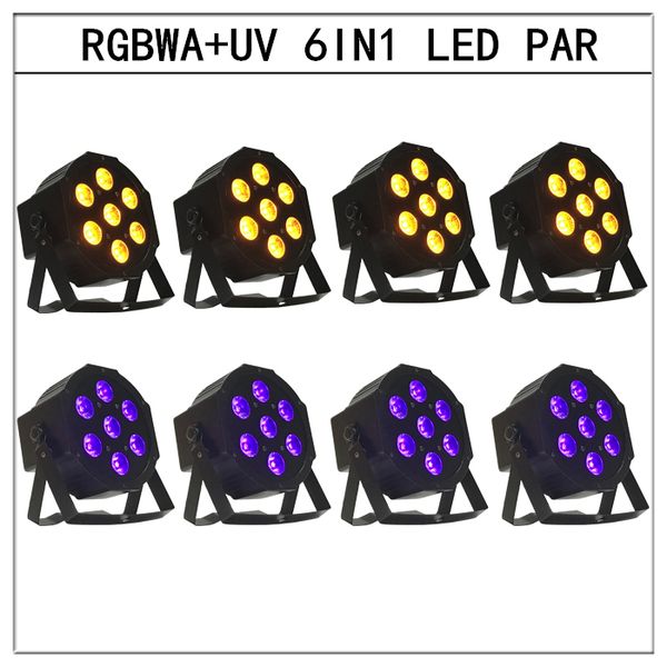 

8pc 6in1 led par light rgbwa uv 6in1 flat par led dmx512 di co light profe ional tage dj equipment