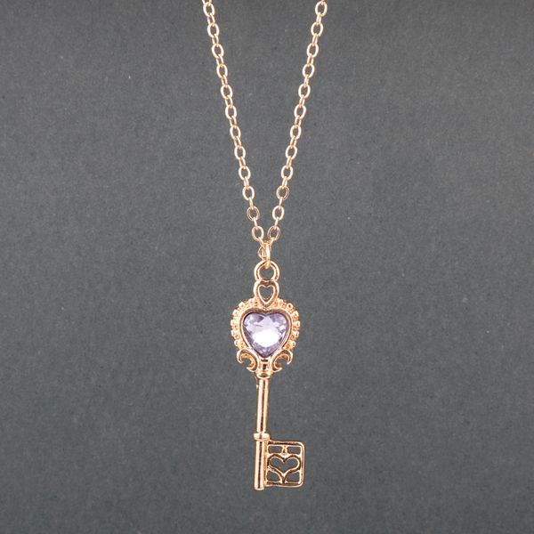 

dongsheng sailor moon faux crystal gold color cartoon necklace moon heart key pendant cosplay necklace for women gift-30, Silver