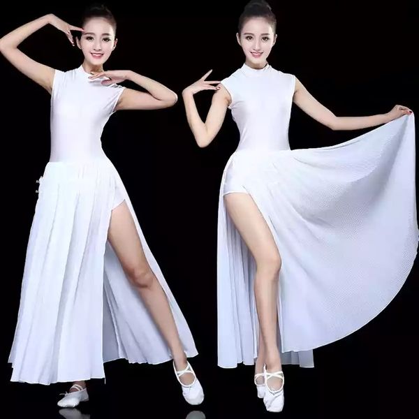 

2018 new white women modern costumes chiffon ballroom dance dress waltz tango dresses long evening party dress, Black;red
