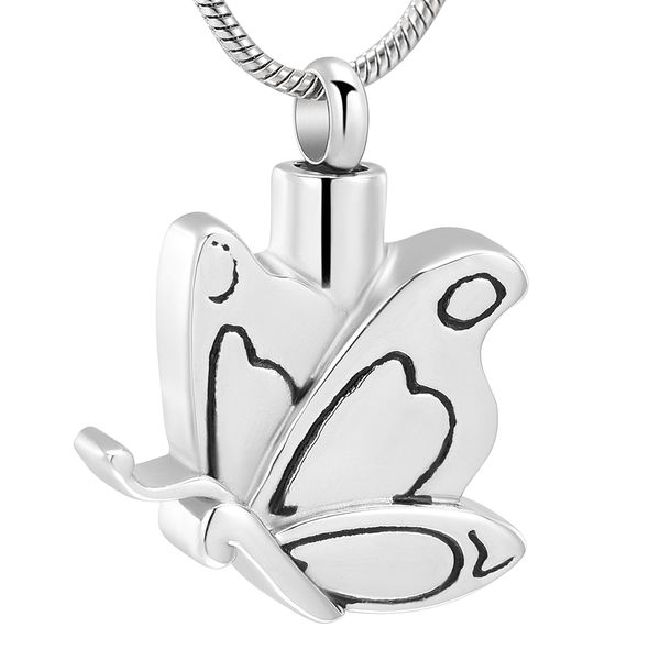 Papillon Cristal Memorial Cendres Urne Pendentif en acier inoxydable Cremation Bijoux