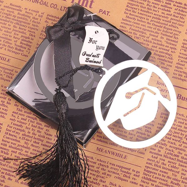 

graduation cap metal bookmark with elegant black tassel party souvenirs graduate party faovr gifts for guest