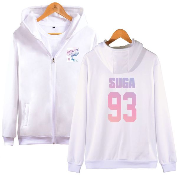 

bts k-pop face yourself bangtan boys sweatshirt women zipper fashion hoodie sweatshirt bts jin suga j-hope rm jimin v jungkook, Black