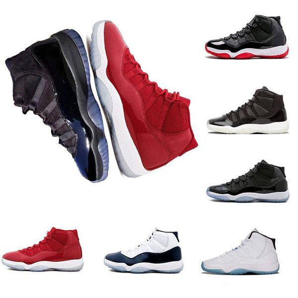 

2018 basketball shoes 11s concord gym red midnight navy chicago bred space jam university blue concord men women sport shoes