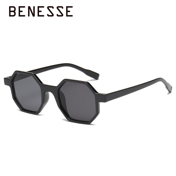 

octagon sunglasses women 2018 new trendy fashion retro polygon plastic frame men cool sun glasses pink black, White;black
