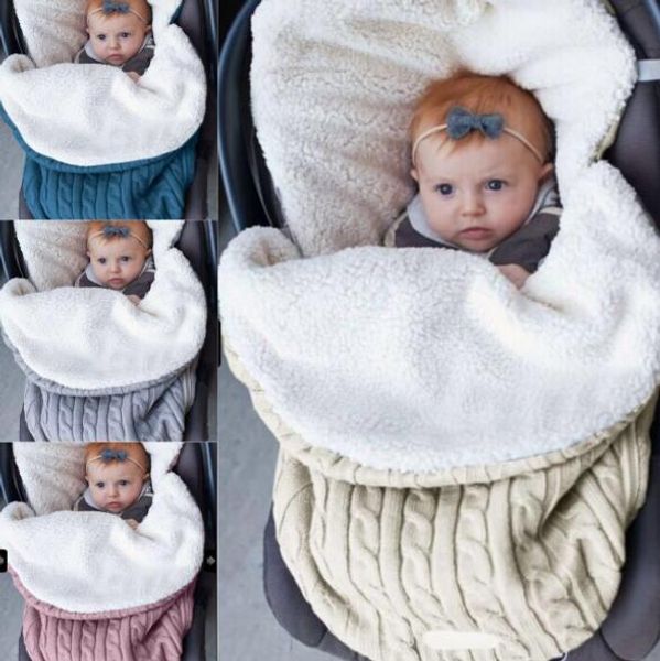 

thick baby swaddle wrap knit envelope newborn sleeping bag baby warm swaddling blanket infant stroller sleep sack