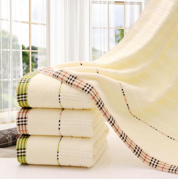 

wholesale-new arrival thickened skin-friendly soft cotton beach towel multicolor lattice towels wholesale bath towel for sale