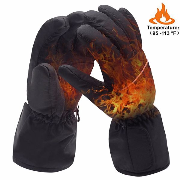 

winter warm waterproof electric battery heated gloves rechargeable heating warmer cycling skiing thermal gloves men women