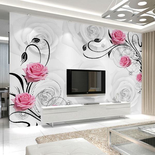 

Подгонянные 3D Flower Photo Wallpaper Гостиная Спальня Диван ТВ Фон Обои Роза Цветы Настенна