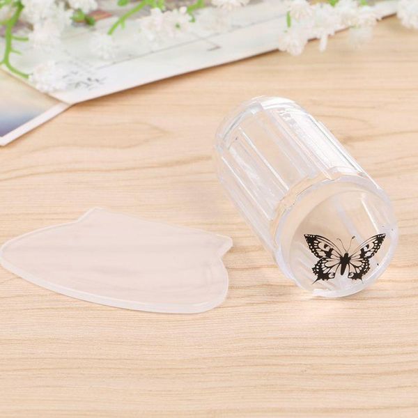 

5pcs nail art stamping soft jelly clear stamper scraper fission seal diy nail design stamping polish tool, White
