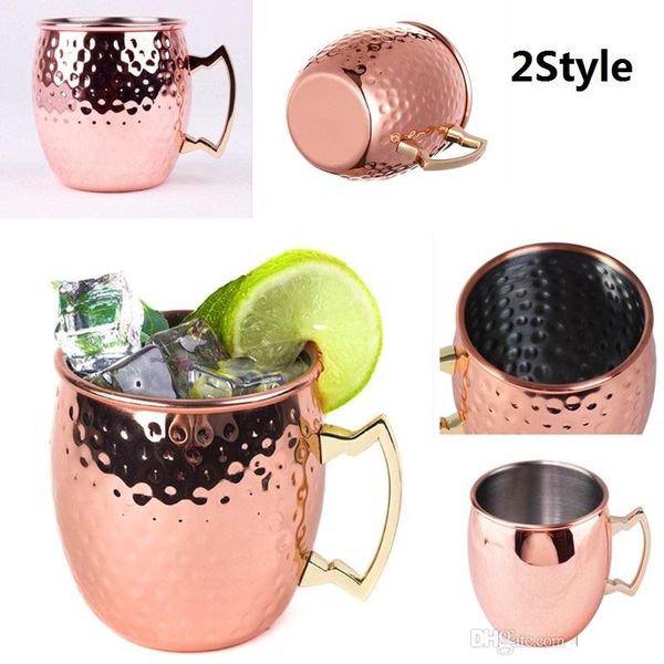 Moskau-Mule-Tasse, gehämmert, verkupferter Edelstahl, Moskau-Mule-Becher, Trommel-Bierbecher, Kaffeetasse, Wasserglas, Trinkgeschirr c053