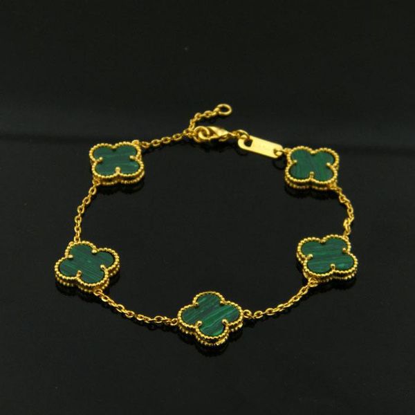 

Модный бренд цветок браслеты из нержавеющей стали оболочки Клевер браслеты с чер