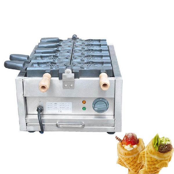 Qihang_top 1101C Elektrische kommerzielle Taiyaki-Eistüte-Herstellungsmaschine Korea Waffeltüte-Maschine in Fischform