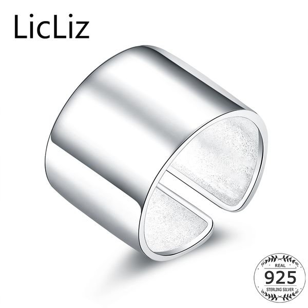 

licliz 925 sterling silver adjustable ring for women rings fingers men plain open party jewelry joyas de plata 925 bijoux lr0329 s18101001, Slivery;golden